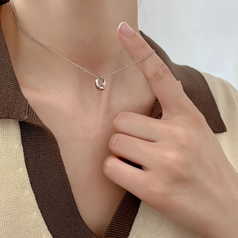 Women's 316 Stainless Steel Eternal Circle Pendant Necklace
